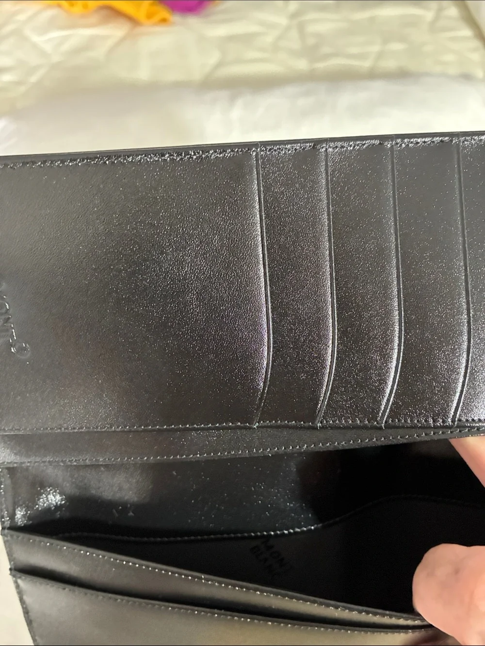 Montblanc Black Leather Long Billfold with Signature Star Emblem